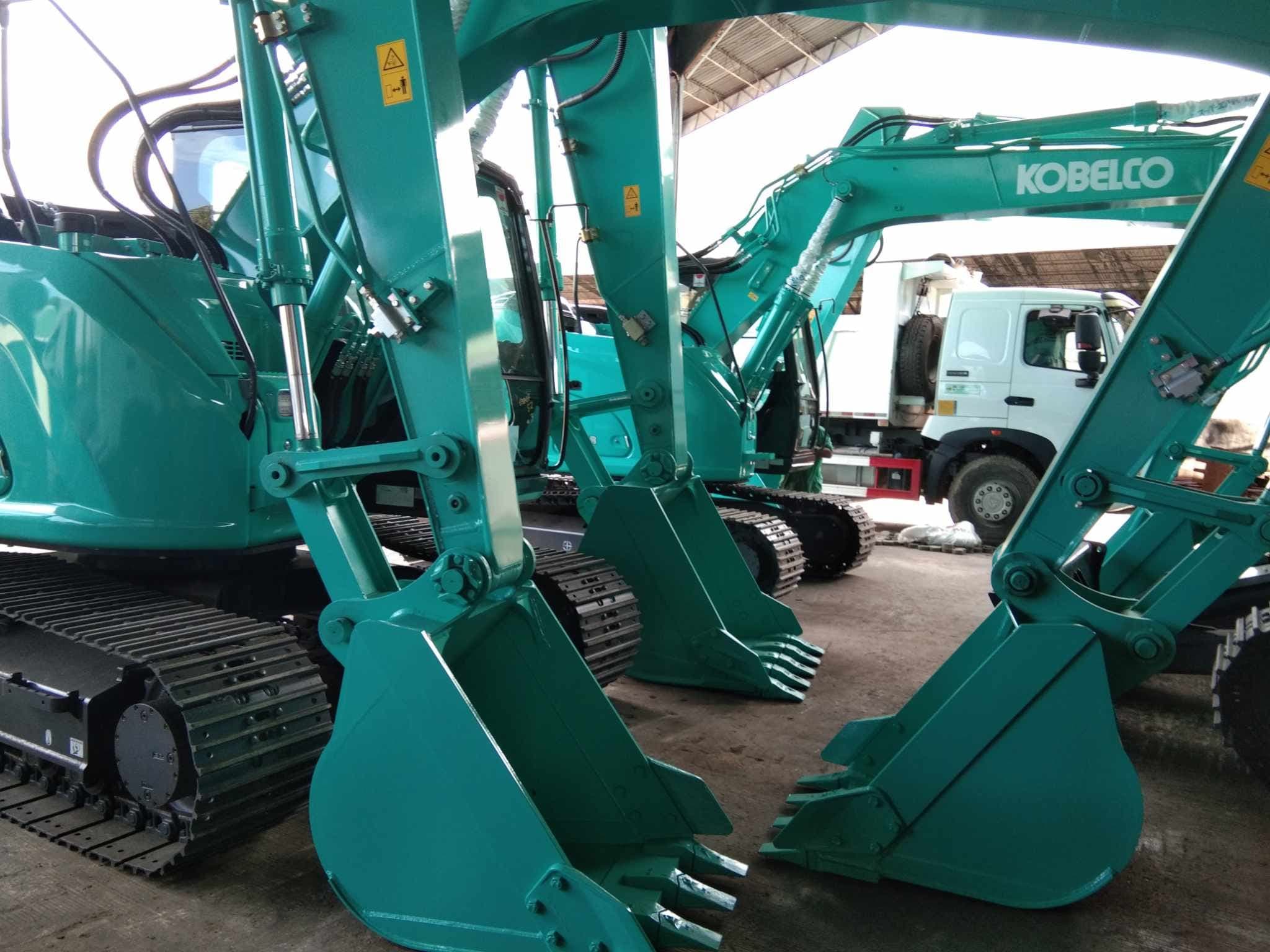 Construction equipment operating on a project site